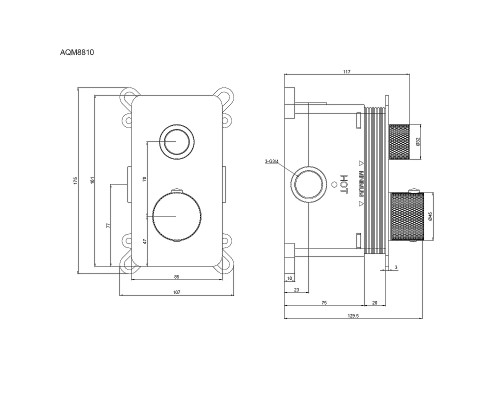 Смеситель для душа AQUAme AQM8810GM с термостатом цвет Шлифованный металл