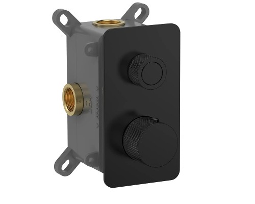 Смеситель для душа AQUAme AQM8810MB с термостатом цвет Матовый черный