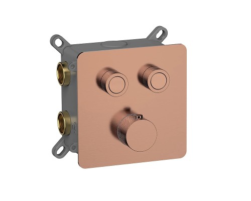 Смеситель для душа AQUAme AQM8811BC с термостатом цвет Шлифованная медь