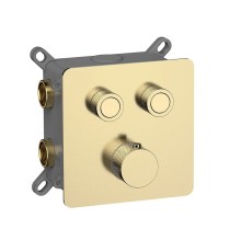 Смеситель для душа AQUAme AQM8811BG с термостатом цвет Шлифованное золото