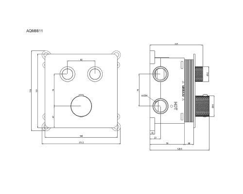 Смеситель для душа AQUAme AQM8811BN с термостатом цвет Шлифованный никель