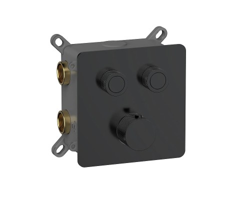 Смеситель для душа AQUAme AQM8811MB с термостатом цвет Матовый черный