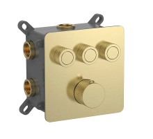 Смеситель для душа AQUAme AQM8812BG с термостатом цвет Шлифованное золото