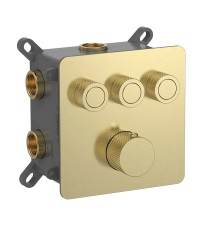 Смеситель для душа AQUAme AQM8812BG с термостатом цвет Шлифованное золото