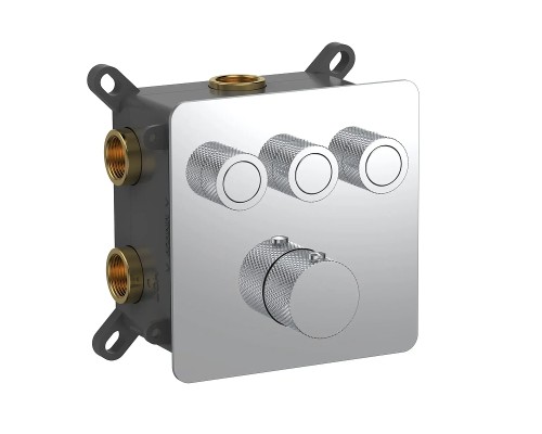 Смеситель для душа AQUAme AQM8812CR с термостатом цвет Полированный хром