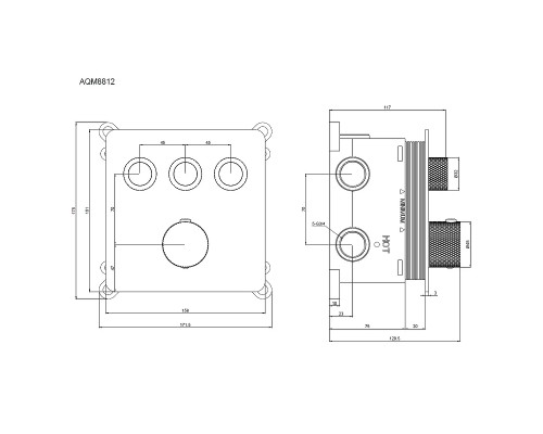 Смеситель для душа AQUAme AQM8812CR с термостатом цвет Полированный хром