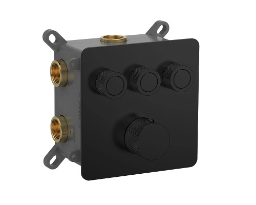 Смеситель для душа AQUAme AQM8812MB с термостатом цвет Матовый черный