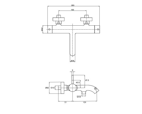 Смеситель для ванны AQUAme Siena AQM6212BC цвет Медь шлифованная