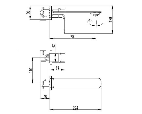 Смеситель для раковины AQUAme Monza AQM6315MB Черный матовый