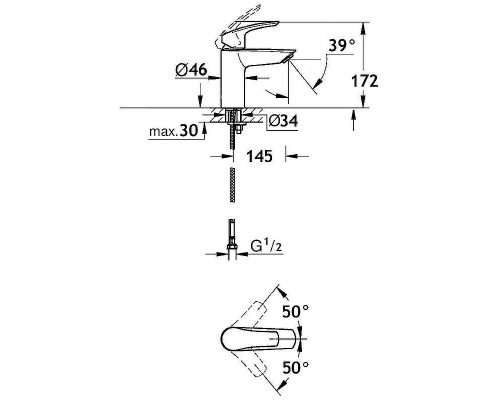 Смеситель для раковины AQUAme Prato AQMP6130 Хром