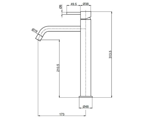 Смеситель для раковины AQUAme Siena AQM6214GG Золото глянцевое