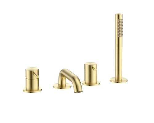 Смеситель на борт ванны AQUAme Siena AQM6219BG цвет Золото шлифованное