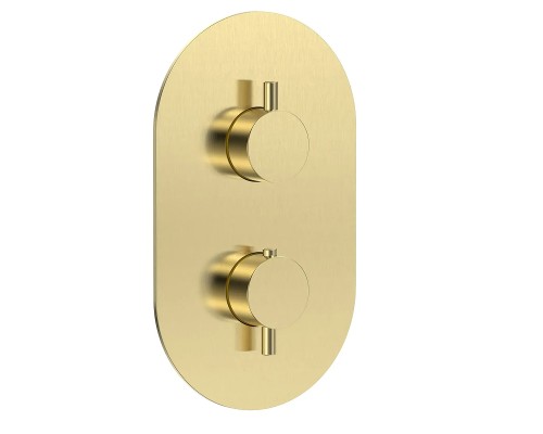 Смеситель для душа AQUAme Siena AQM8806BG с термостатом цвет Золото шлифованное