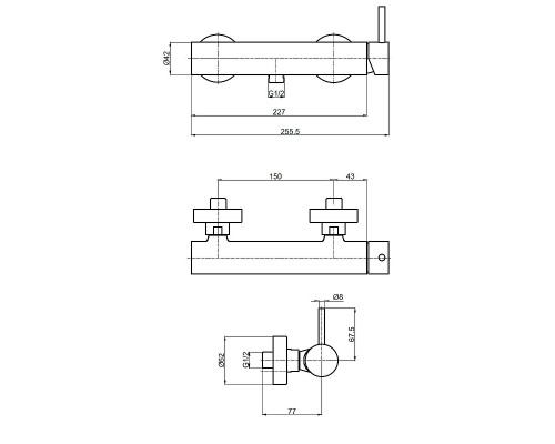Смеситель для душа AQUAme Siena AQM6213BC цвет Медь шлифованная