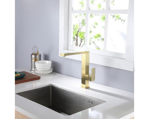 Смеситель для раковины Abber Daheim AF8214G Золото матовое