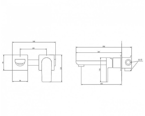 Смеситель для раковины Abber Weiss Insel AF8082B Черный матовый