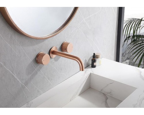 Смеситель для раковины Abber Wasser Kreis AF81122MRG Розовое золото матовое