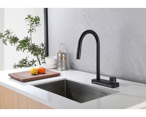 Смеситель для кухни Abber Wasser Kreis AF8114B Черный матовый