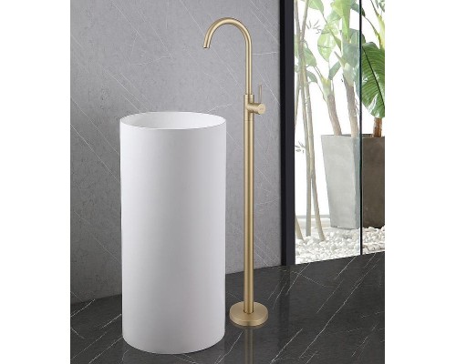 Смеситель для раковины Abber Wasser Kreis AF8141G Золото матовое