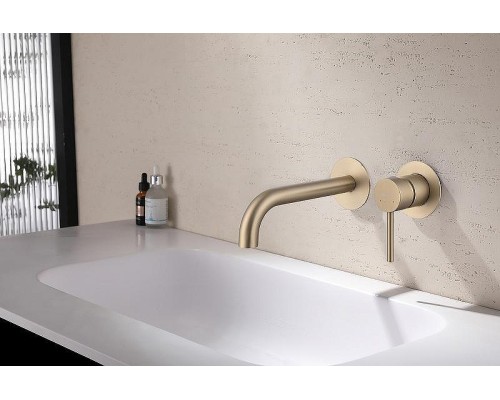 Смеситель для раковины Abber Wasser Kreis AF8112G Золото матовое