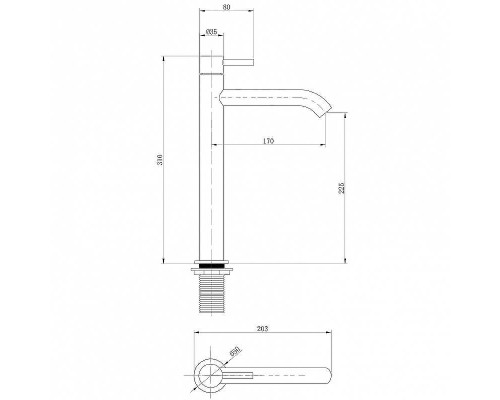 Смеситель для раковины Abber Wasser Kreis AF8111G Золото матовое