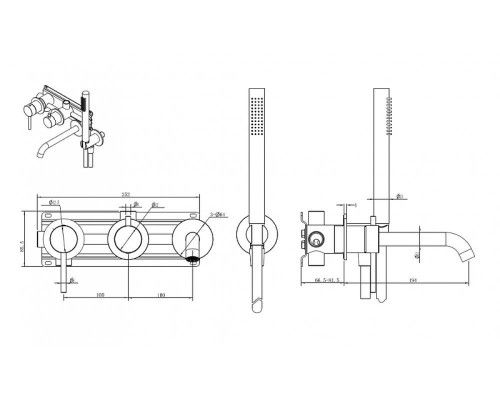 Смеситель для ванны Abber Wasser Kreis 316 AF8130BG цвет Золото брашированное