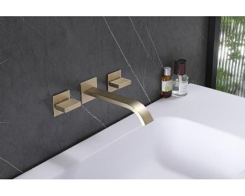 Смеситель для раковины Abber Wasserfall AF8612G Золото матовое