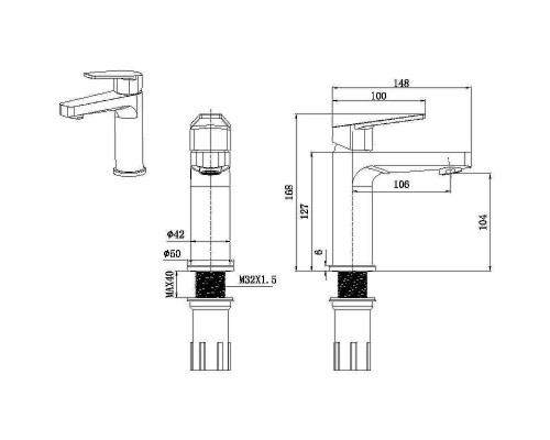 Смеситель для раковины Allen Brau Eclipse 5.E1001-00 Хром