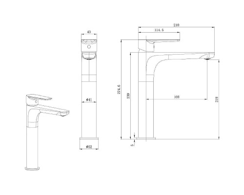 Смеситель для раковины Allen Brau Eclipse 2.0 5.E1A02-31 Черный матовый