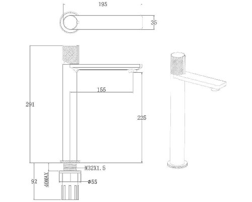 Смеситель для раковины Allen Brau Liberty 5.33002-31 Черный матовый