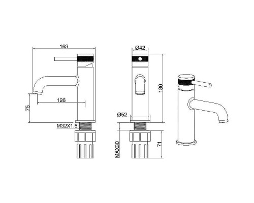 Смеситель для раковины Allen Brau Priority 5.31001-31 Черный матовый