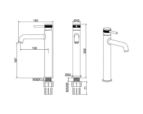 Смеситель для раковины Allen Brau Priority 5.31002-31 Черный матовый