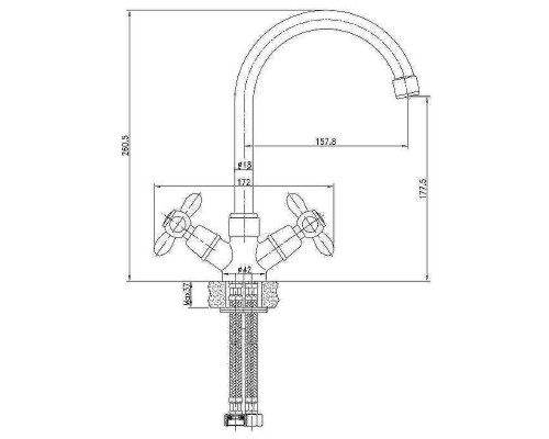 Смеситель для кухни Aquanet Opera SD98905 187235 Хром