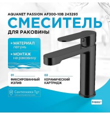 Смеситель для раковины Aquanet Passion AF300-10B 243293 Черный