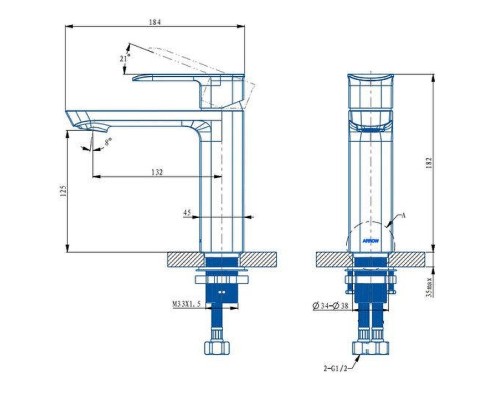 Смеситель для раковины Arrow AMP11893CG цвет Золото матовое