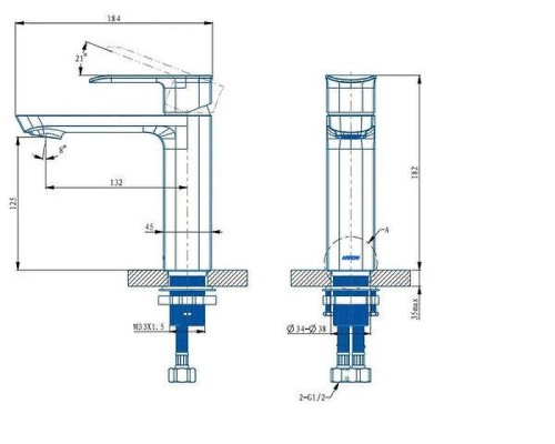 Смеситель для раковины Arrow AMP11893GG цвет Серый