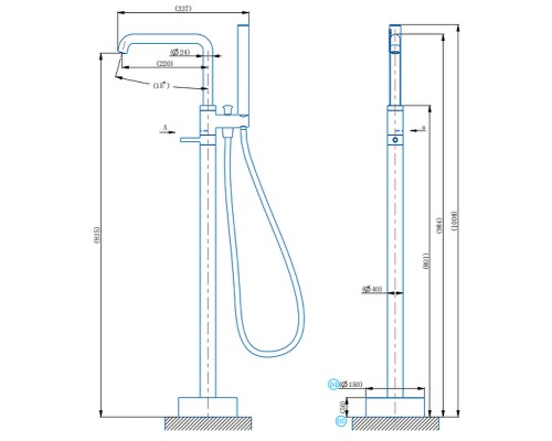 Смеситель для ванны Arrow N11YG609GG цвет Серый