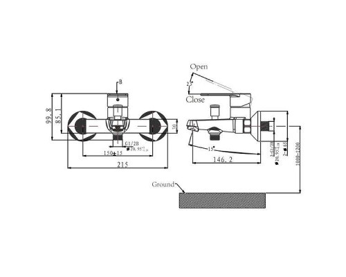 Смеситель для ванны Arrow AG36AMB цвет Черный матовый