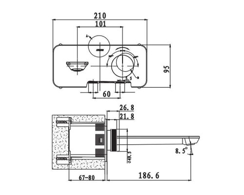 Смеситель для раковины Arrow ARM12872CP цвет Хром
