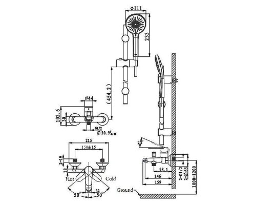 Смеситель для ванны Arrow AG3628MB-TZ цвет Черный матовый