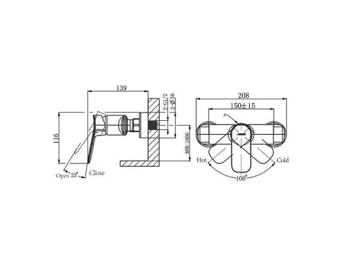 Смеситель для душа Arrow AG35AMB цвет Черный матовый