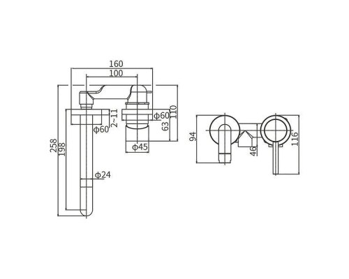 Смеситель для раковины Arrow AG4201 цвет Хром