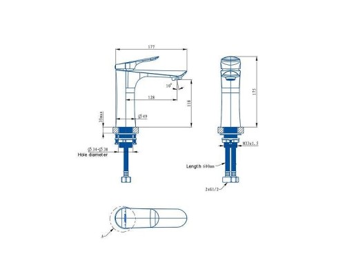 Смеситель для раковины Arrow AMP11857LF90 цвет Серый