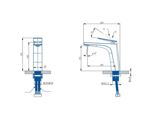 Смеситель для раковины Arrow AMP11856 цвет Хром