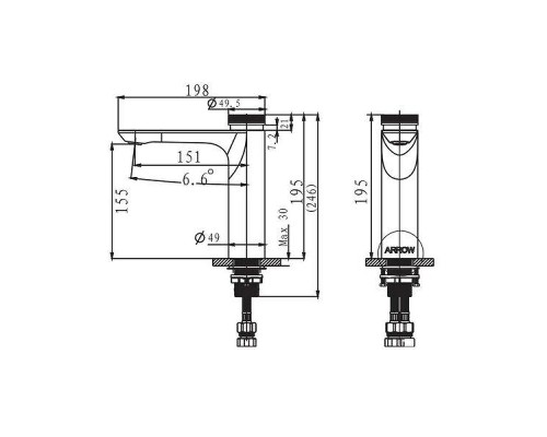 Смеситель для раковины Arrow AMP11872GG цвет Серый