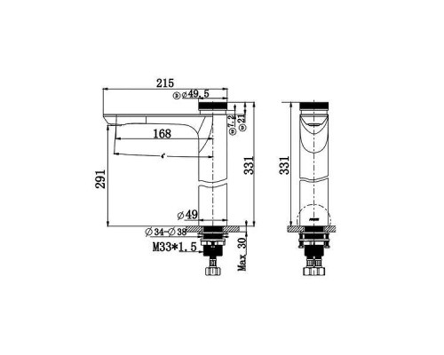 Смеситель для раковины Arrow AMP11872-1GG цвет Серый