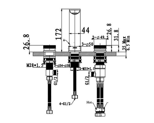 Смеситель для раковины Arrow AMP23872CP цвет Хром