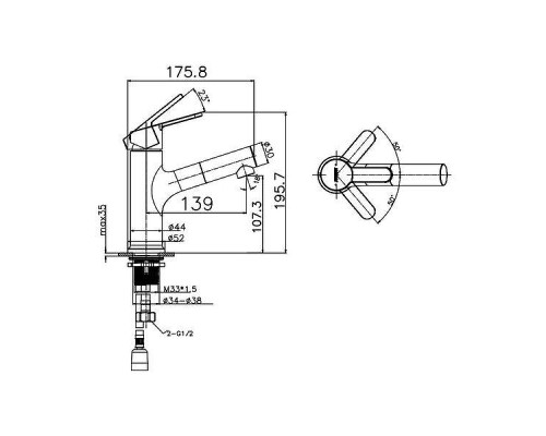 Смеситель для раковины Arrow AG4129CP цвет Хром