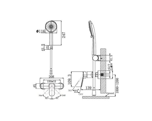 Смеситель для душа Arrow AG3503MB-A цвет Черный матовый
