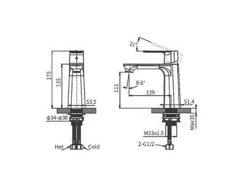 Смеситель для раковины Arrow AMP11848BC цвет Черный матовый